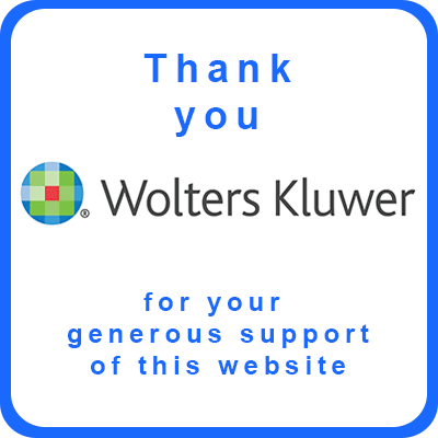 Thank you to Wolters Kluwer for website sponsorship