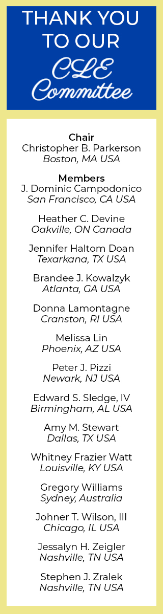 Thank You to Our CLE Committee