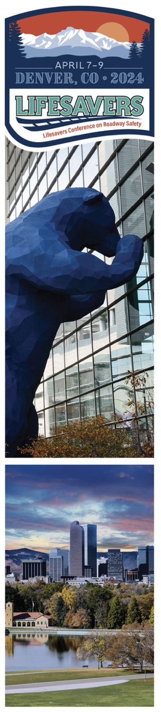 Blue Bear Looking into Convention Center